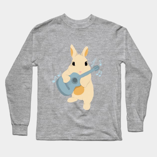 Guitar Bunny Long Sleeve T-Shirt by Clarissa Mond